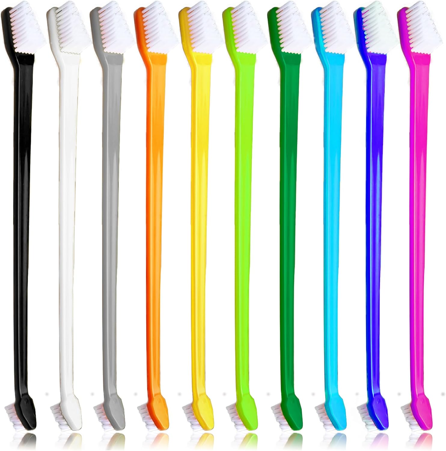 200 Pcs Dog Toothbrush Cat Tooth Brushes Bulk, Double Sided Brushing Kit, Teeth Cleaning Kit Soft Bristles Long Handle, Pet Tooth Brush for Small to Large Dog, Cat, Puppy & Kitten, 10 Colors - Image 9