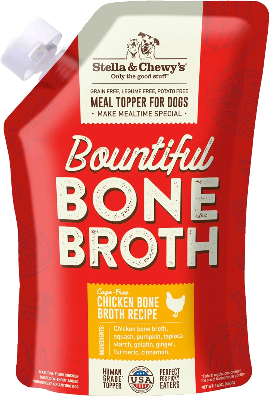 Bundle of Stella & Chewy's Bountiful Bone Broth Grass-Fed Beef Recipe, Cage-Free Chicken Recipe Meal Topper for Dogs, 16 Oz. Resealable Pouch - Image 10