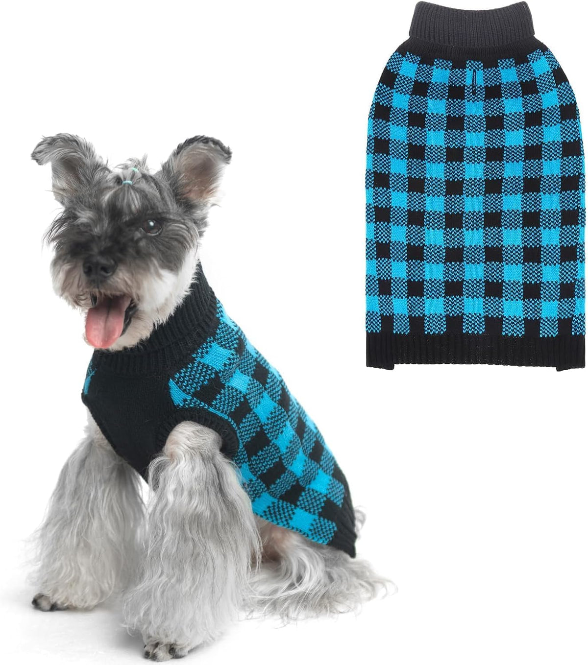 PUPTECK Dog Sweaters for Large Medium Small Dogs - Fall Classic Plaid Style Puppy Holiday Winter Coat Clothes Warm - Image 10
