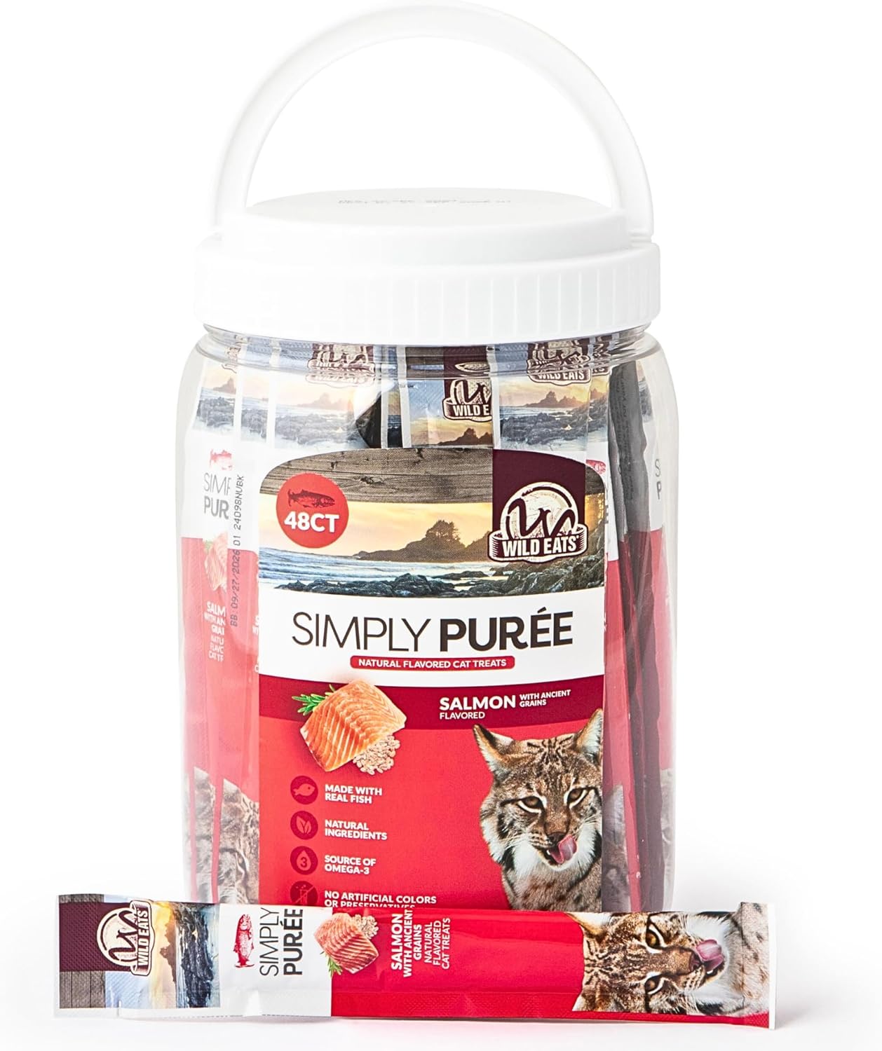 Wild Eats Simply Puree Variety Tub for Cats | 48 Individual Servings of All-Natural, High-Protein Puree Treats | Includes Multiple Flavors | Grain-Free, No Artificial Additives, Smooth Texture - Image 9