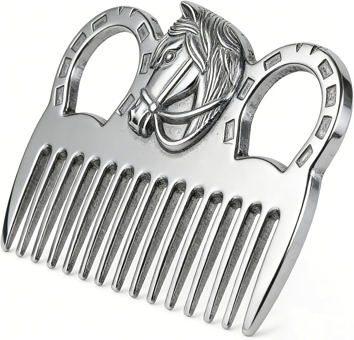 Zswinatw metal horse comb showing precise tooth spacing