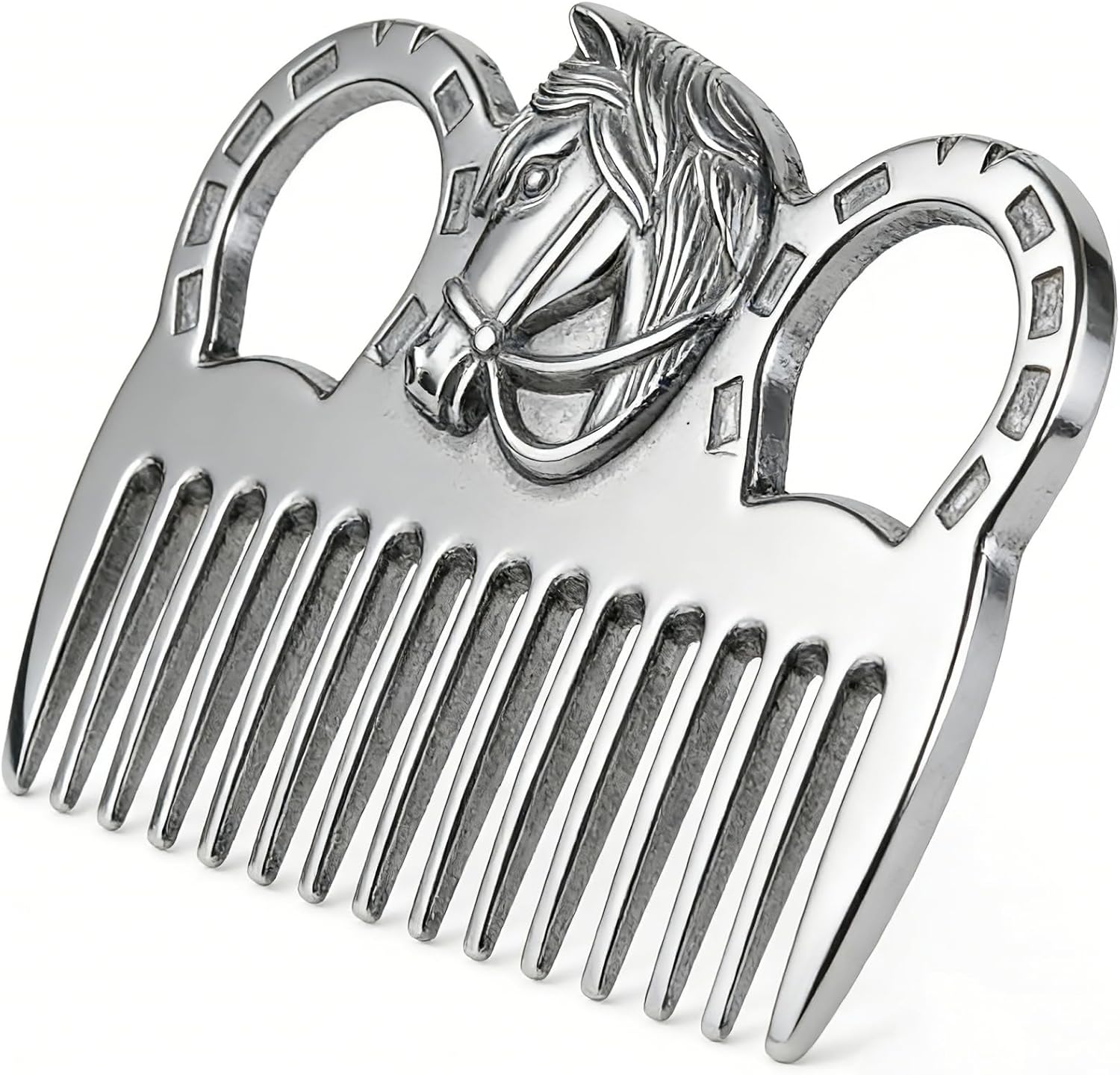 Zswinatw metal horse comb showing precise tooth spacing