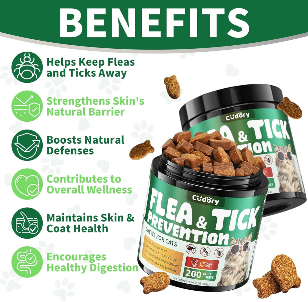 USA imported natural flea and tick prevention for cats supplement