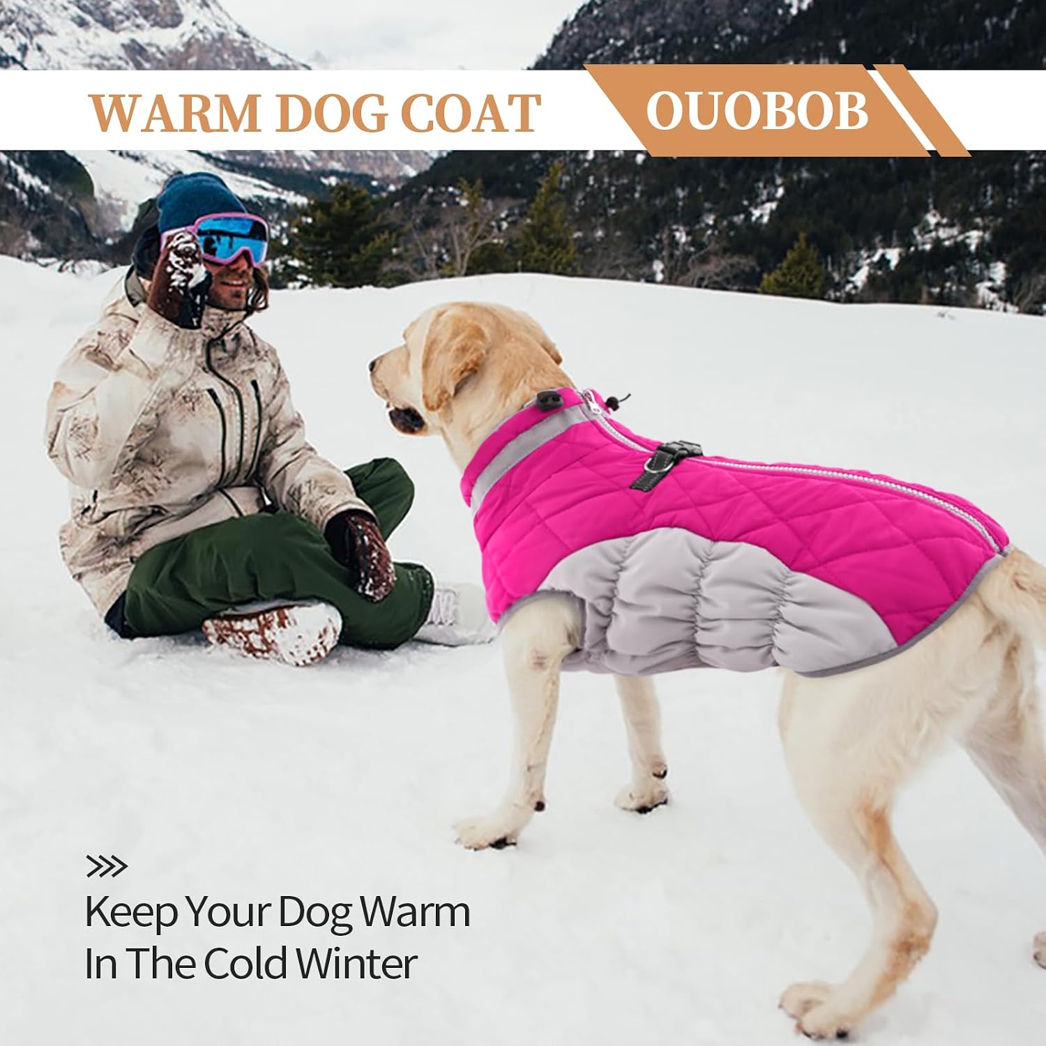 Dog Winter Jacket Cozy Reflective Waterproof Windproof Warm Pet Garment,Comfortable Cold Weather Fleece Apparel Outfits with Zipper Closure for Small Medium Large Dogs Puppy Walking,X-Large - Image 5