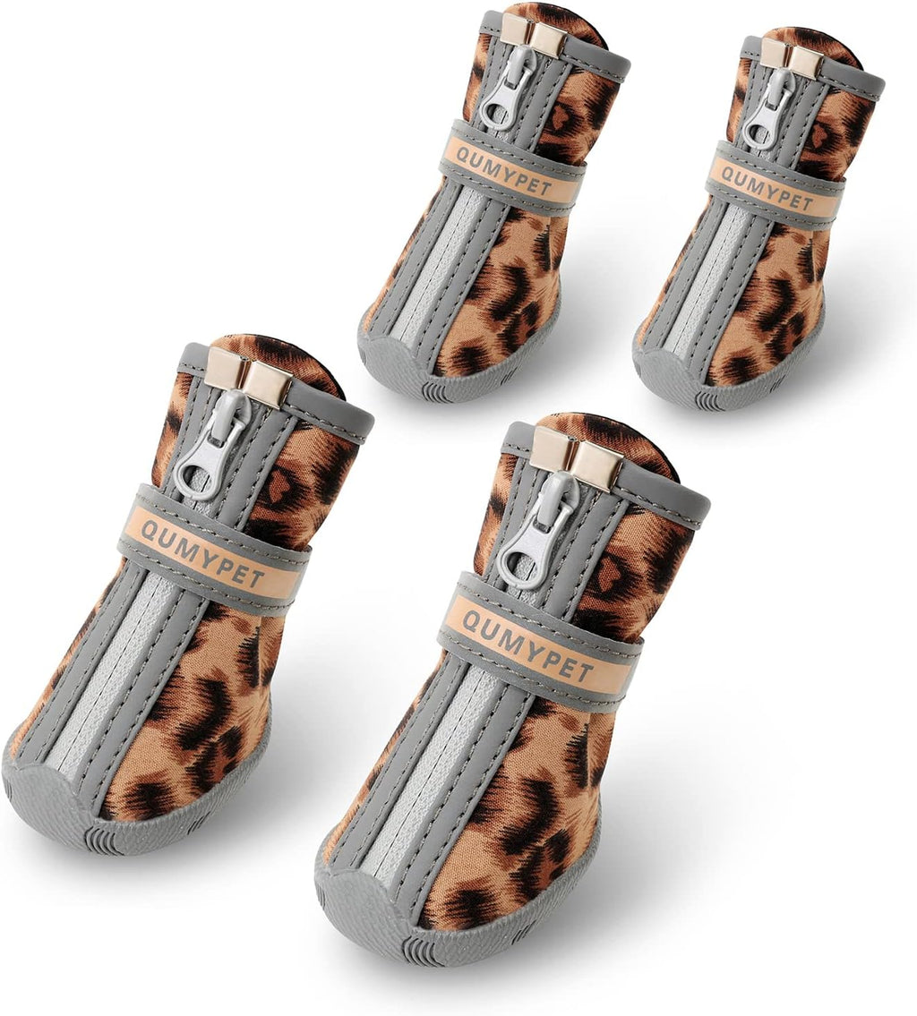 QUMY Dog Shoes for Small Dogs, Puppy Dog Boots & Paw Protectors for Winter Snowy Day, Summer Hot Pavement, Waterproof in Rainy Weather, Ourdoor Walking, Indoor Hardfloors Skid-Resistant Sole Pink 2 - Image 12