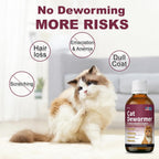 Side label of Netrca feline deworming solution with clear usage instructions for pet parents