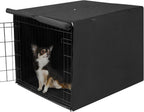 Deblue Small Dog Crate Cover front view premium black indoor kennel cover