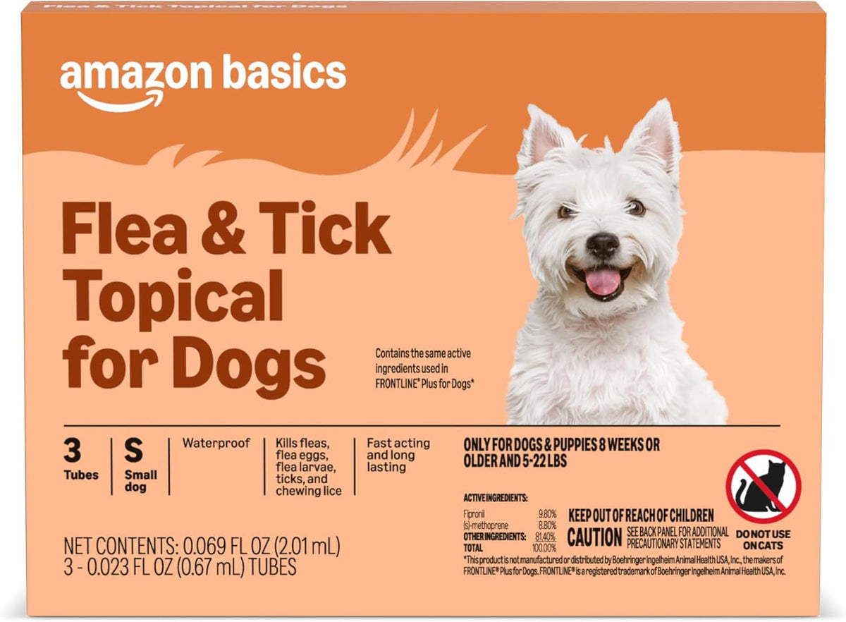 Amazon Basics Preventative Flea and Tick Topical Treatment for Small Dogs (5-22 pounds), 6 Count, Packaging May Vary - Image 10