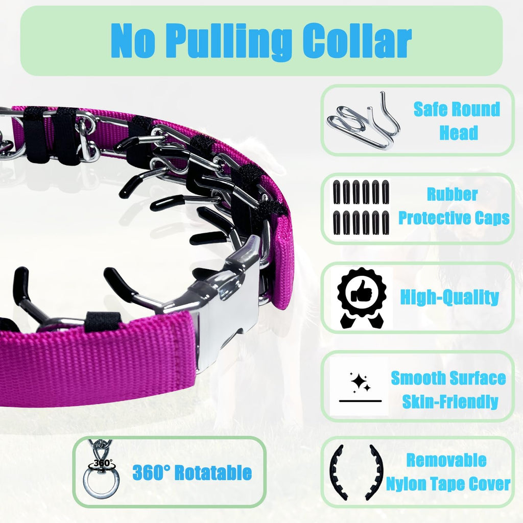 Side profile of the quick release buckle on the pink training collar