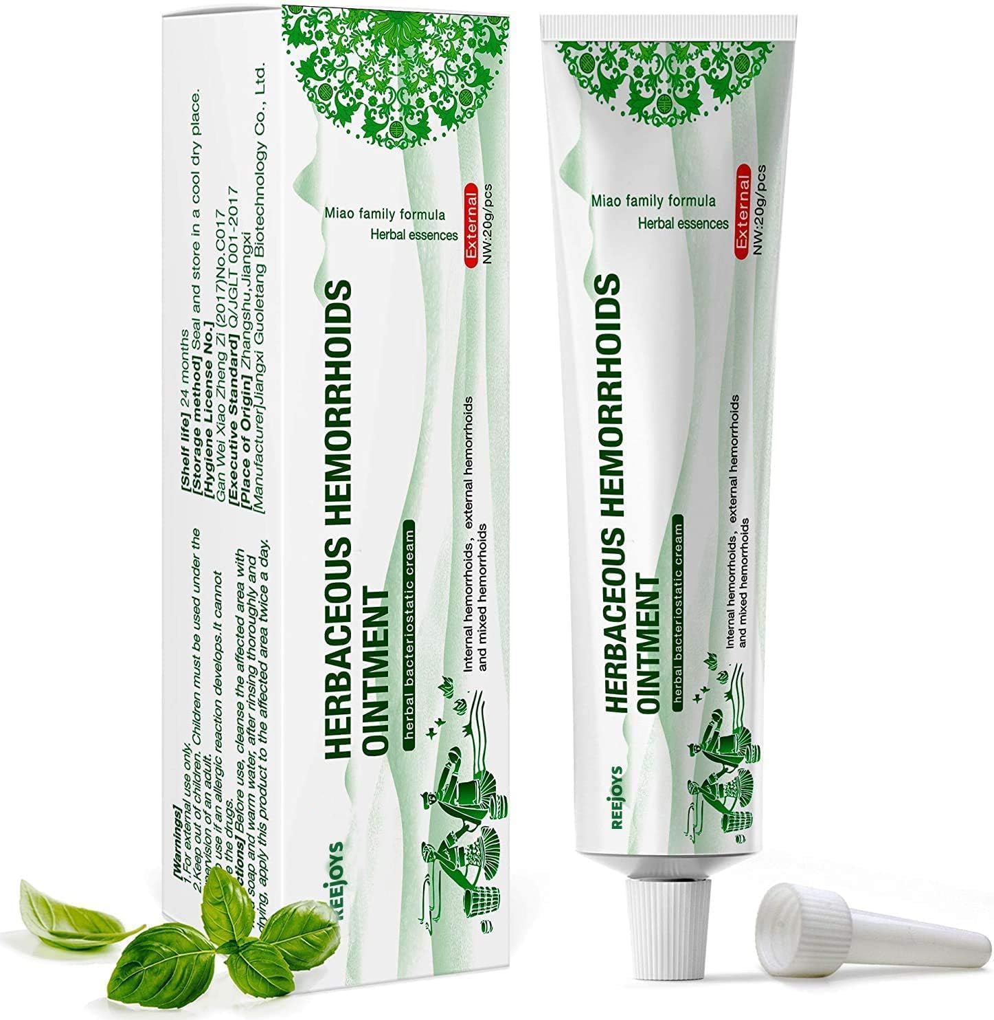 Reejoys Hemorrhoid Cream treatment tube front view for fast piles relief.