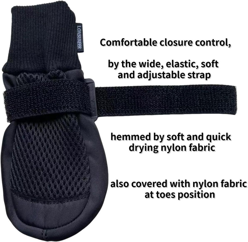 Nonslip soft sole view of Lonsuneer paw protector boots