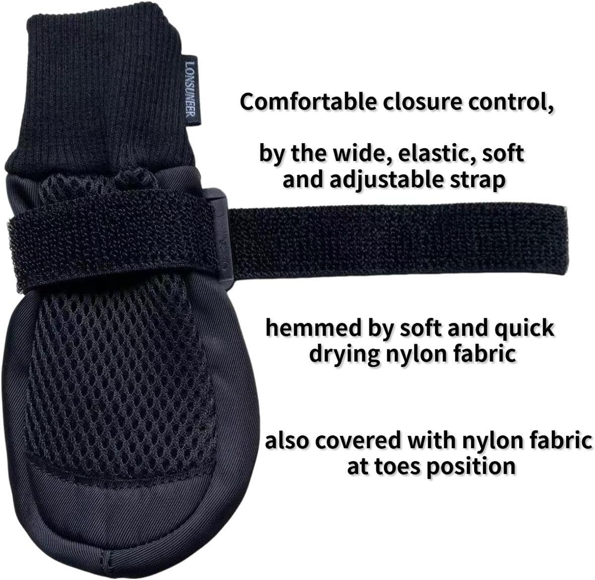 Nonslip soft sole view of Lonsuneer paw protector boots