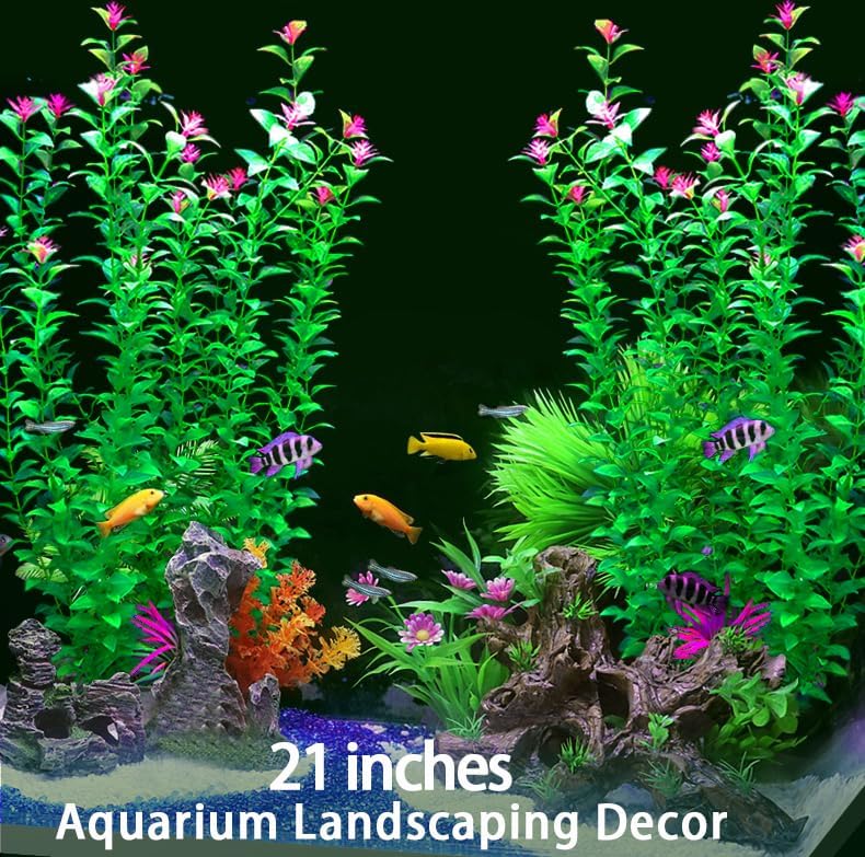 Bolyee twenty one inch fish tank plants pack of two premium aquascaping accessories.