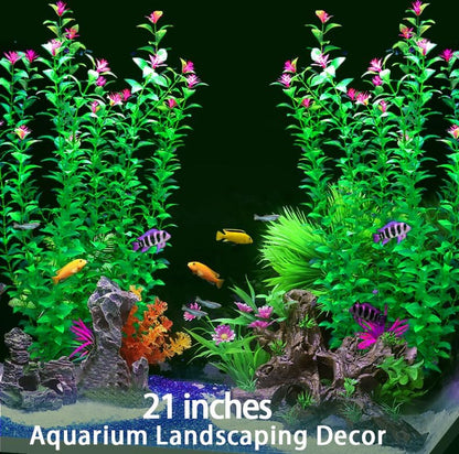 Bolyee twenty one inch fish tank plants pack of two premium aquascaping accessories.