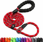 Reflective Slip Lead Dog Leash, Heavy Duty Dog Training Leash with Adjustable Stopper, Durable Nylon Rope Lead for Walking, Obedience Training & Behavior Correction, Small Medium Large Dogs (5FT, BK) - Image 13