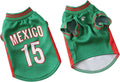 Generic pet dog soccer shirt Mexico green front view over a light background.