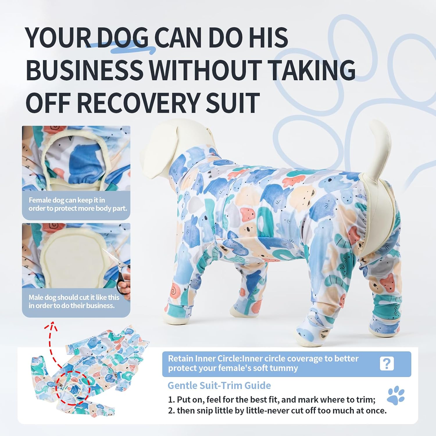 ExploreU breathable dog pajamas showing fabric texture