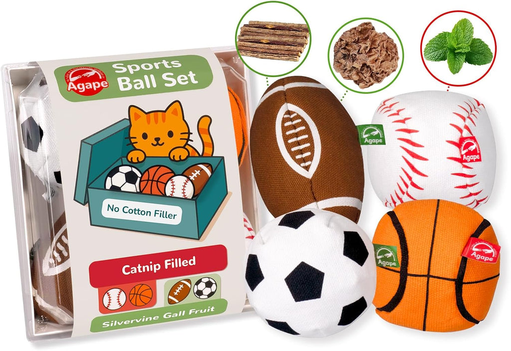 Agape 100% Natural Catnip & Silvervine Filled Cat Toy Balls with Bell Sound | 2 Pack Chew & Kicker Balls for Indoor Cats and Kittens, Helps Relieve Boredom, Encourages Exercise and Teeth Cleaning - Image 7