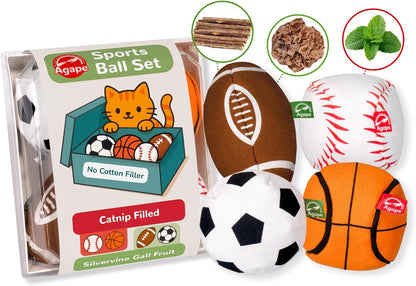 Agape 100% Natural Catnip & Silvervine Filled Cat Toy Balls with Bell Sound | 2 Pack Chew & Kicker Balls for Indoor Cats and Kittens, Helps Relieve Boredom, Encourages Exercise and Teeth Cleaning - Image 7