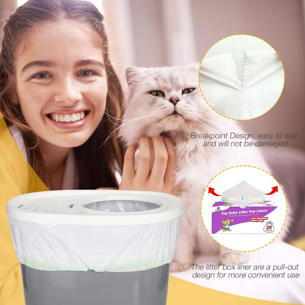 VoagLuk large cat litter pan bags inside empty litter box