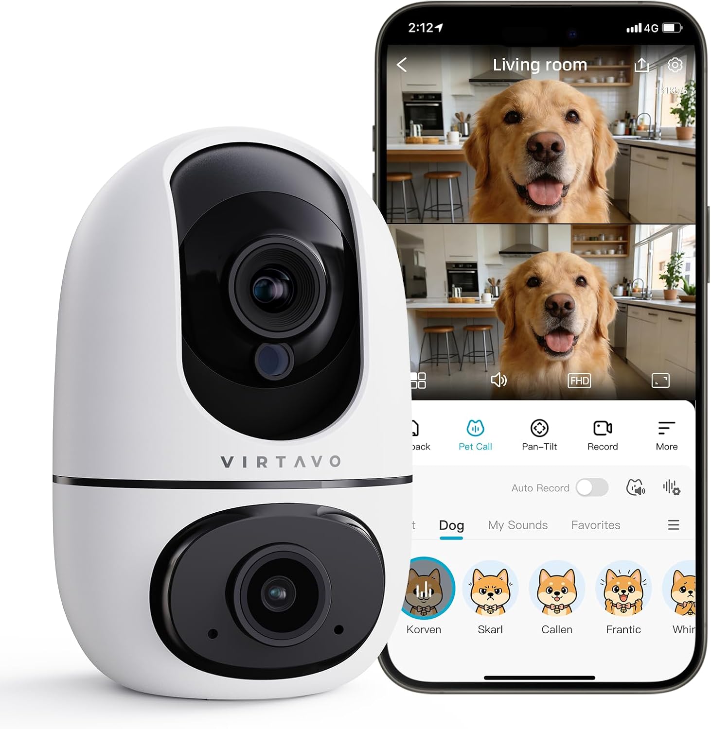 VIRTAVO XD1 Indoor Pet & Baby Camera, No Subscription Required, Dual-Lens 360 degrees PTZ, Motion Tracking, 2-Way Audio, Night Vision, Cloud/SD Storage, Phone App, WiFi, 2-Pack,Power Adapter Included - Image 10