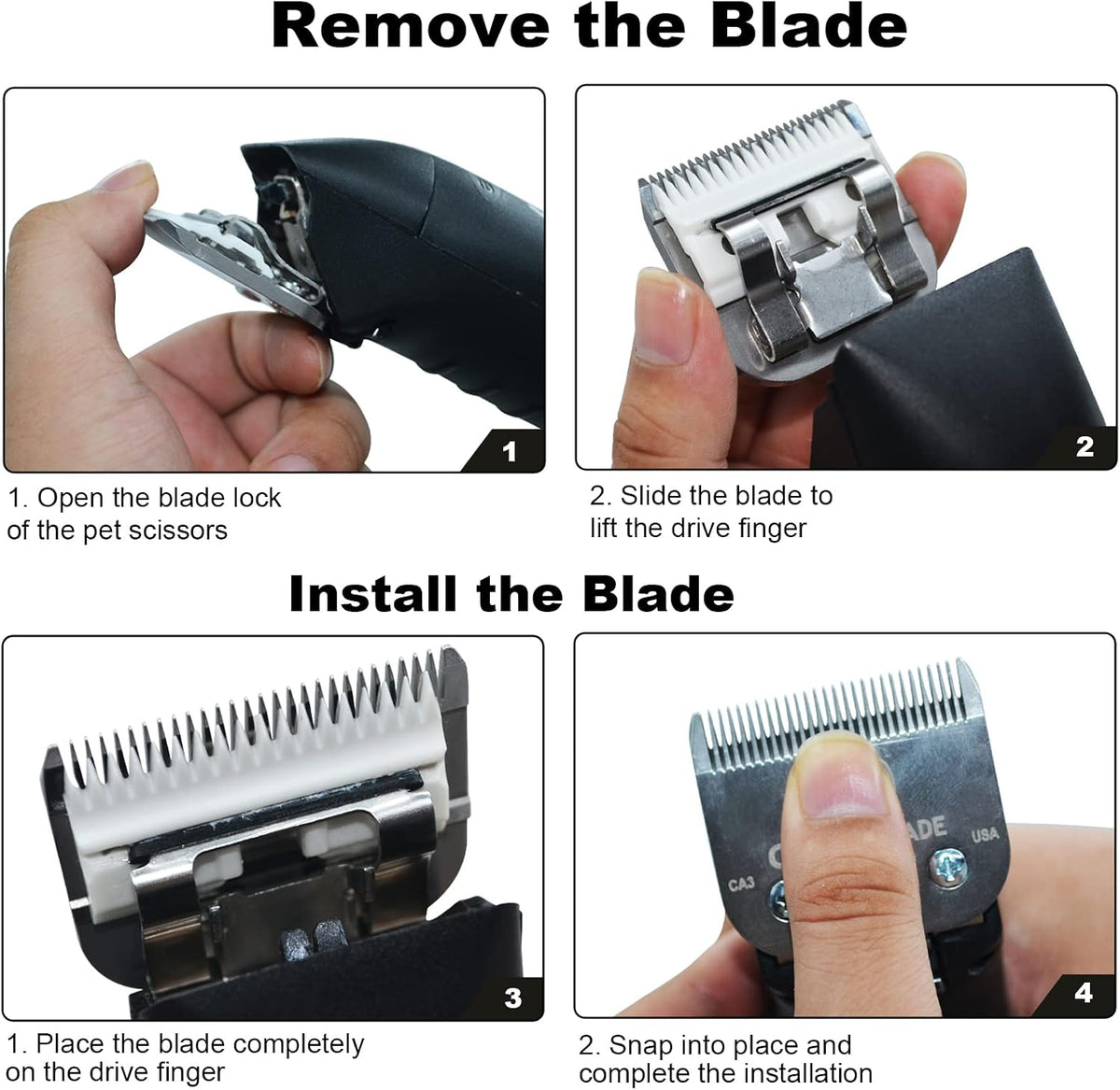 Audoc size ten detachable grooming blade showcasing the heat resistant design.
