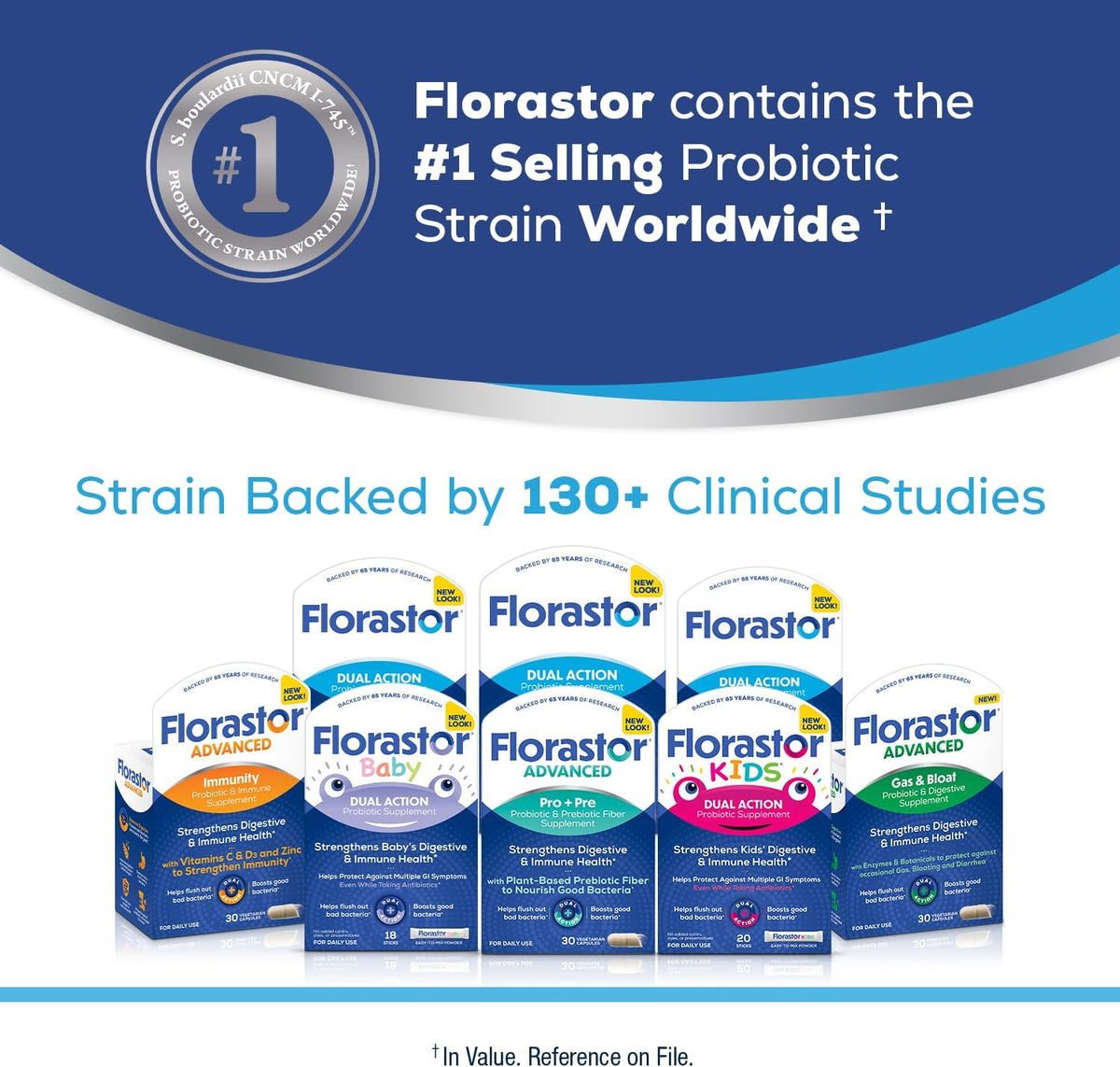 Florastor probiotic capsules open bottle display