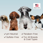 pH balanced dog detangling spray with avocado oil and silk protein.