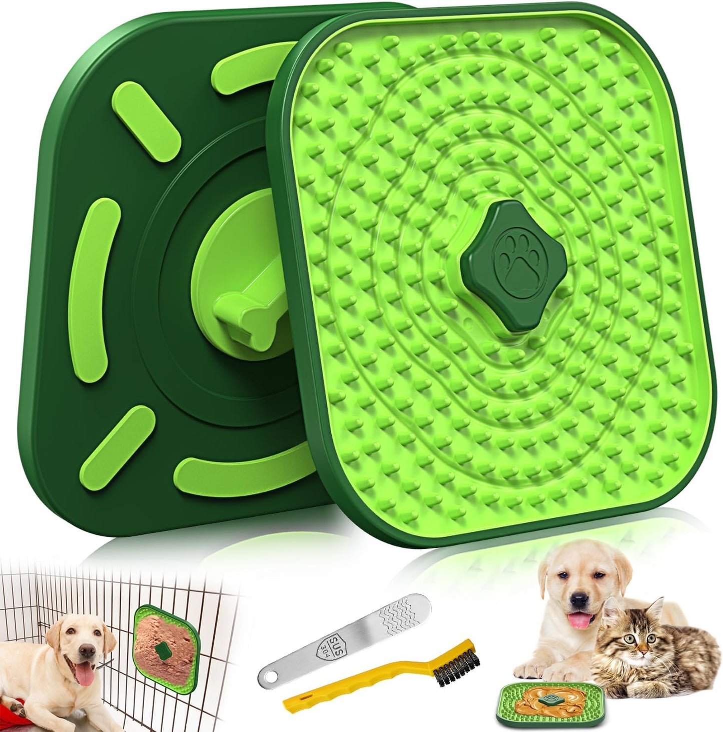 Hopet square dog licking mat front view for crate training