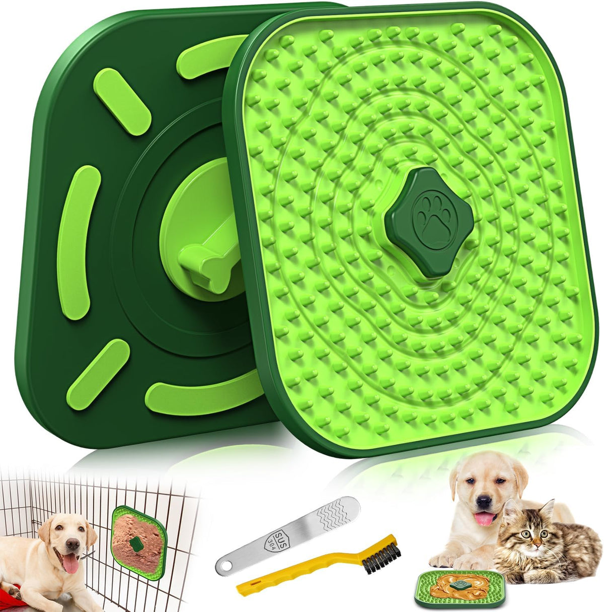 Hopet square dog licking mat front view for crate training