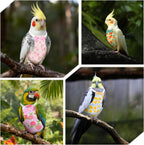Side profile of budgie wearing LXUEJIE washable flight suit