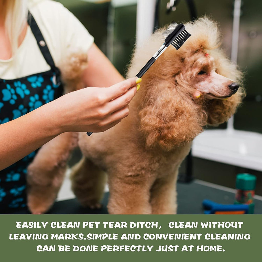 Compact dimensions of the 6.9 inch Cobee dual-sided pet facial comb highlighted.