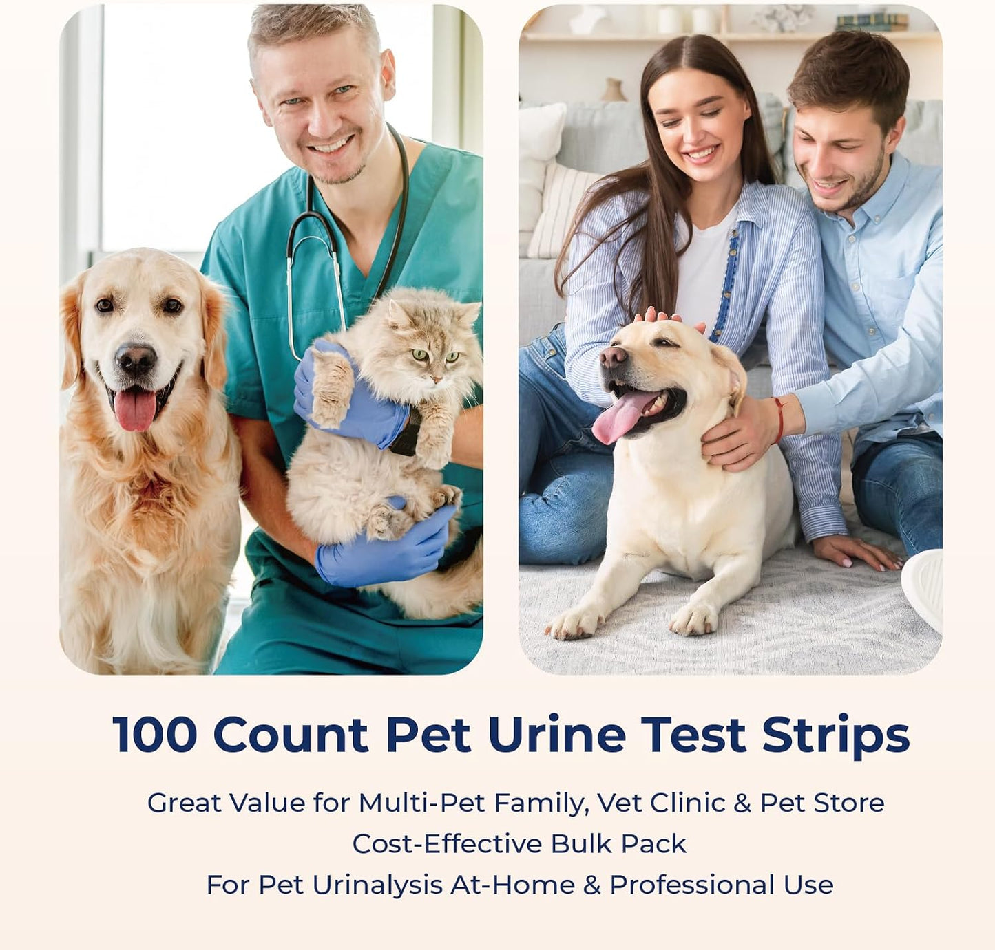 10 Parameter Urinalysis Test Strips for Dog, Pet UTI Test Strips 100ct, Diabetes, Blood, Ketone, UTI, Glucose, Nitrite, Specific Gravity, pH, Protein, Leukocycles - Image 6