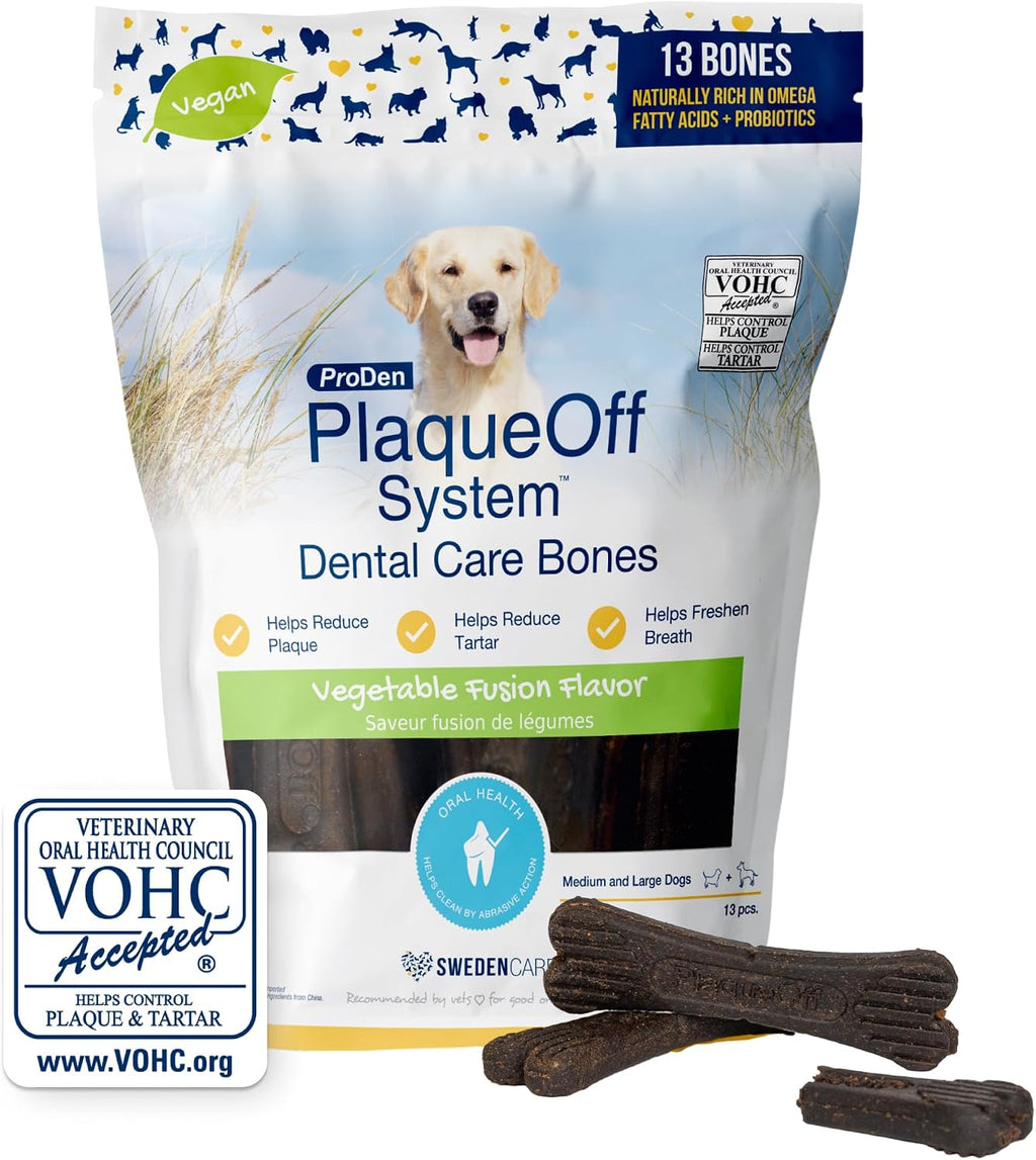 ProDen PlaqueOff System Dental Care Bones - Dog Teeth Cleaning Bones for Oral Hygiene -Medium/Large Canine Formula - Bacon Flavor -17 oz(Packaging May Vary) - Image 14