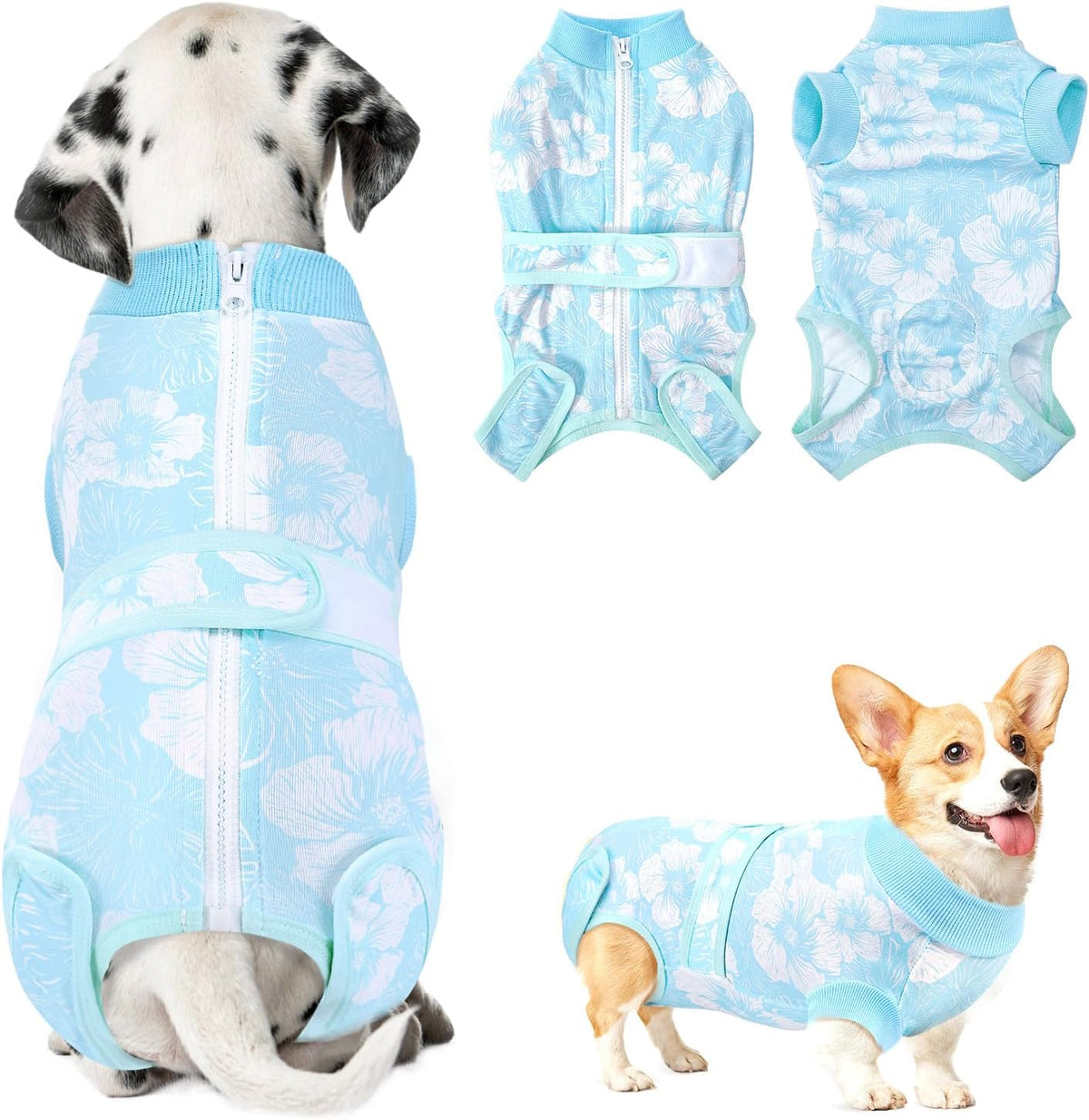 Nasjac Dog Surgery Recovery Suit - Zipper on Recovery Shirt for Female Dogs, Abdominal Wounds Cone E-Collar Alternative Onesie, Prevent Licking Dog Surgical Suit After Spayed (Daisy, S) - Image 11