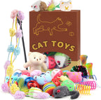 QUOZUO 30 piece interactive cat toy set packaged in its original presentation gift box front view