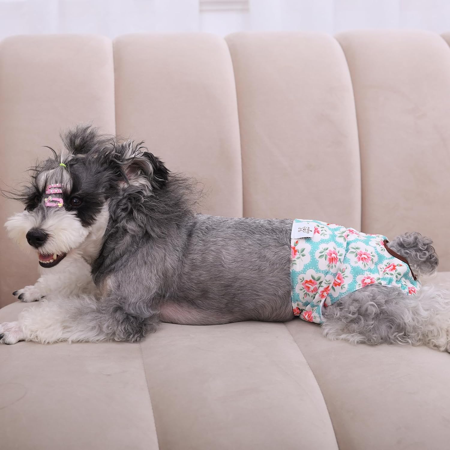 CuteBone floral pattern female dog diapers waterproof outer material texture
