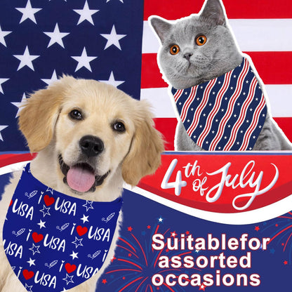 XGXHZYLC red white and blue holiday pet decorations 2 pack packaging