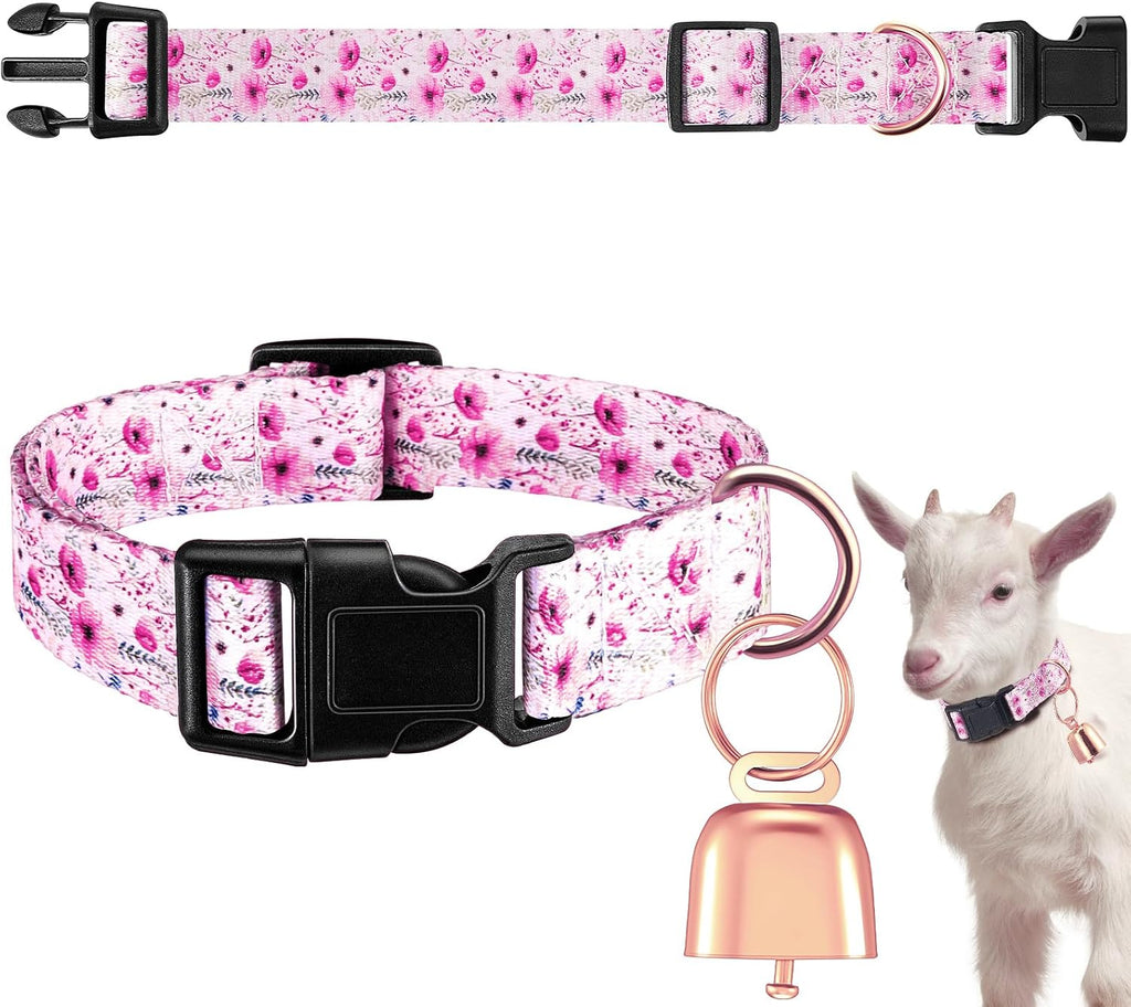 Product display showing the complete Yeyeplum bohemian patterned herding collar with the loud copper anti lost bell fully assembled.