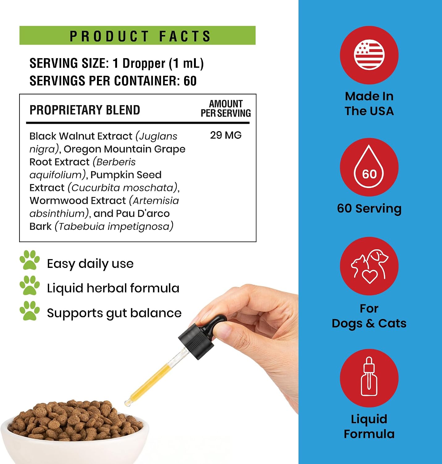POST CINE broad spectrum herbal cleanse liquid for pet gut balance