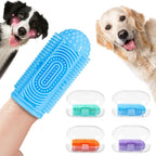 Yueyuejia dog finger toothbrush 4 pack set front view