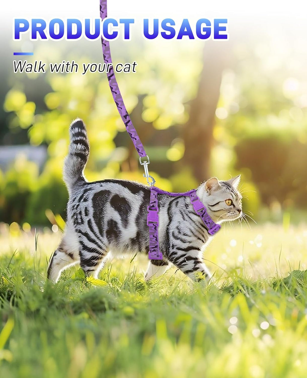 Gaahkai cat leash and harness set in three colors