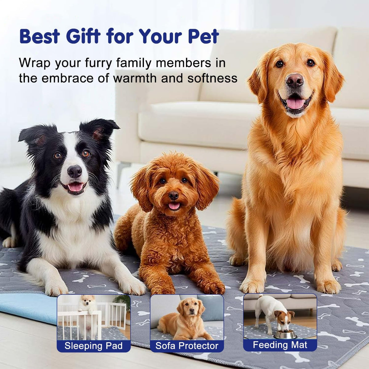 Travel-friendly foldable reusable pet mat