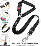 Close up of 360 degree rotating swivel clasp on dog seat belt