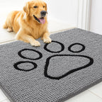 MudGuard Mat dog door mat front view showcasing grey microfiber chenille fabric
