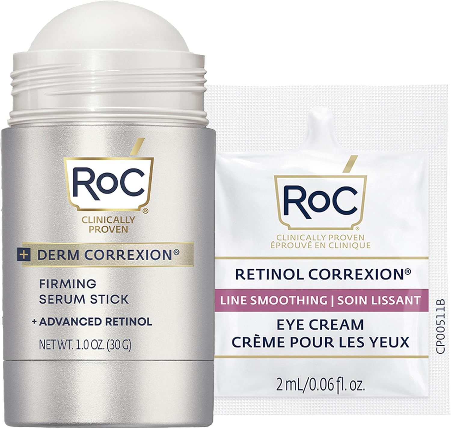 RoC Derm Correxion Retinol Firming Serum Stick front view showcasing packaging.