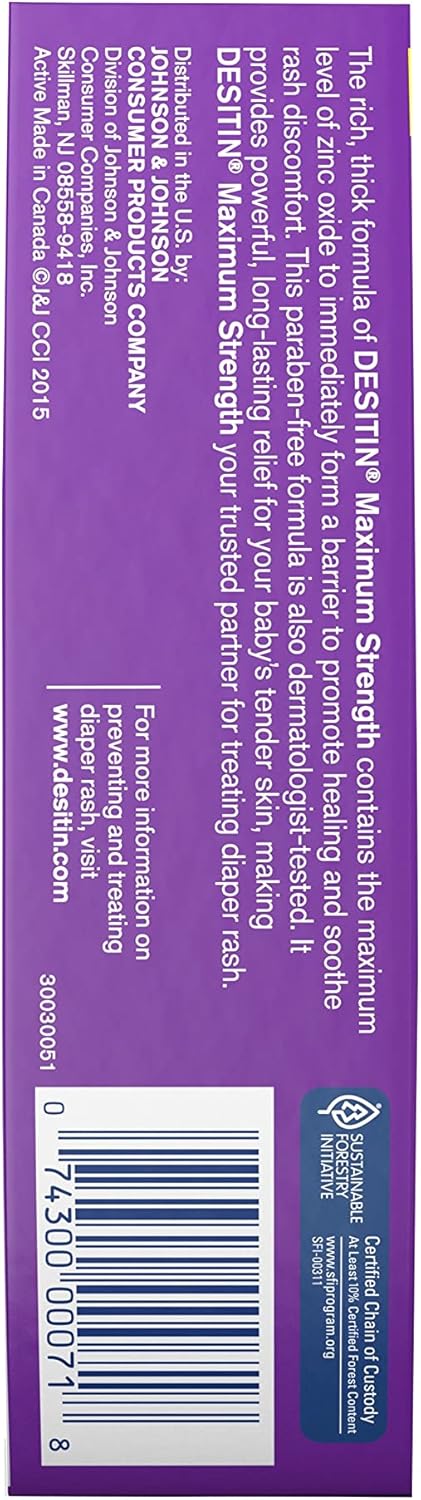 Desitin Maximum Strength Baby Diaper Rash Cream with 40% Zinc Oxide for Treatment, Relief & Prevention, Hypoallergenic, Phthalate- & Paraben-Free Paste, 4 oz - Image 15