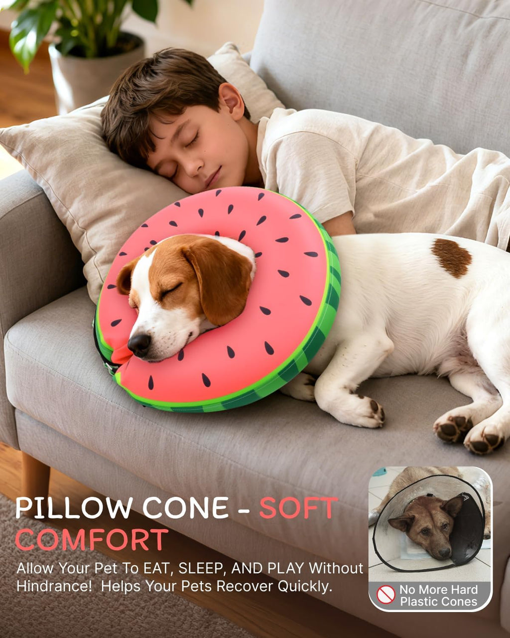 Close up of adjustable strap on Midog pet recovery cone