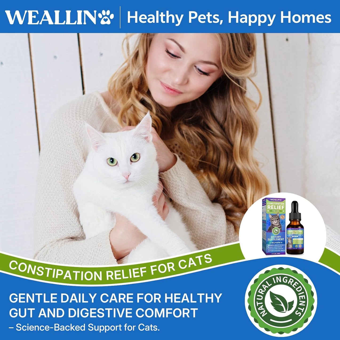 NIFEISHI cat constipation relief formula being added to pet food bowl