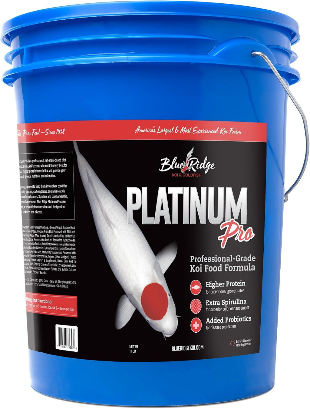 Blue Ridge Koi Fish Food 4.5lb - Koi Food 3/16" Platinum Pro Formula Goldfish Food, Premium Fish Food for Ponds, Ponds Fish Food, Floating Pond Pellet - Image 10